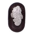 Vicenza Designs K1157 Pollino Leather Koi Knob Large Brown Satin Nickel 