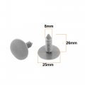 Uxcell Gray Plastic 25mm X 8mm Rivets Fastener Fender Car Bumper Push Clips 20 Pcs