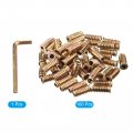 Uxcell 1 4-20 X 25mm Threaded Inserts Nuts 100pcs For Wood Furniture Interface Hex Socket Drive Insert With Wrench
