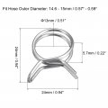 Double Wire Spring Hose Clamp 20pcs 304 Stainless Steel 13mm Inner Dia Fit 14 6mm-15mm Od Fuel Line Silicone Tube Clips