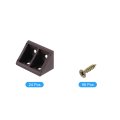 24 Piece 90 Degrees Plastic Corner Braces Nylon Shelf Right Angle Brackets With Screws For Cabinets And Cupboards Brown