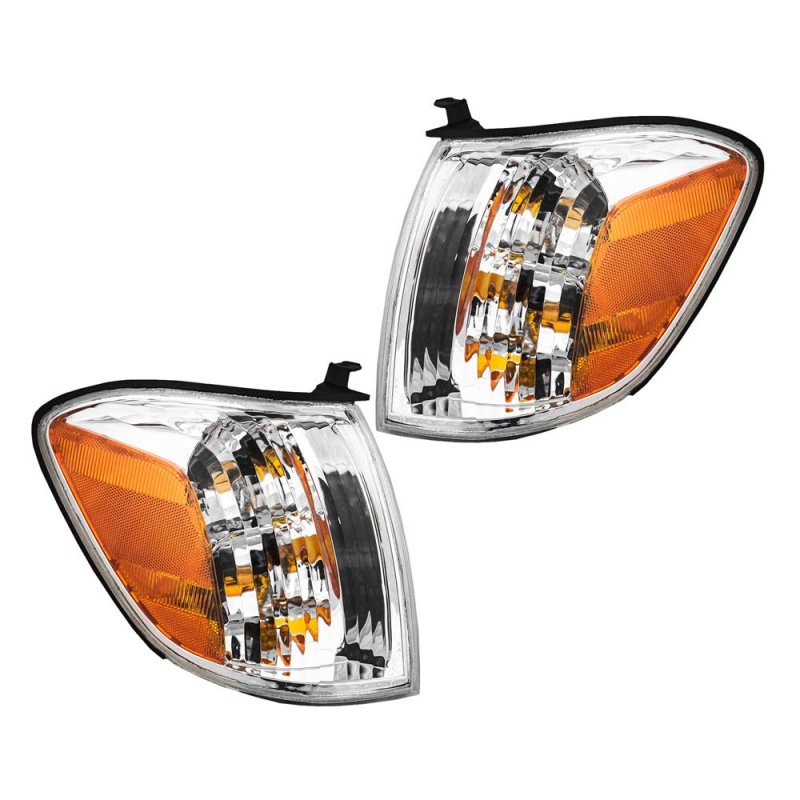 Pair Corner Lights For 05-07 Sequoia And 05-06 Tundra Full 4dr Front Driver Passenger Side Clear Polycarbonate Lens Halogen