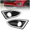 Hecasa Pair Fog Light Bezel For 2015-2018d Edge Replacement For Fo1038177 Fo1039177 Bumper Driving Lamps Cover Painted Black 