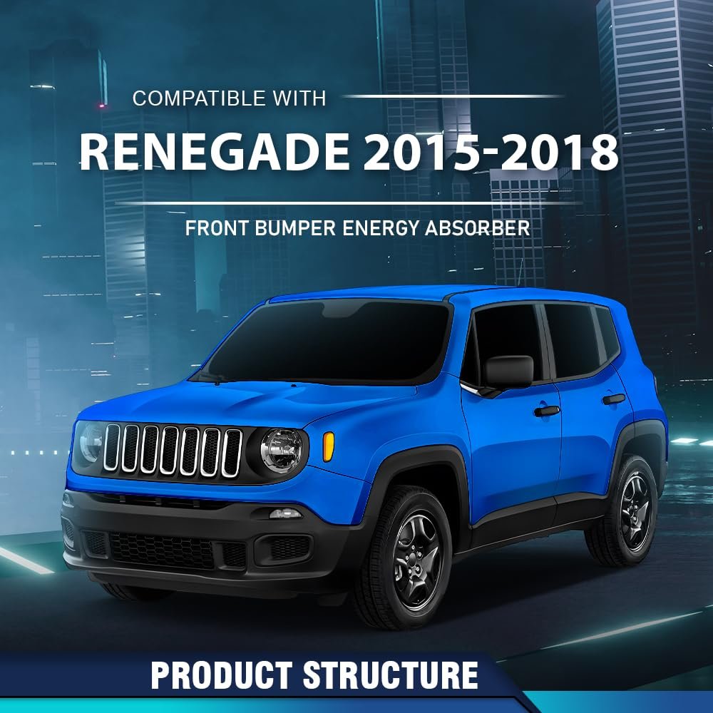 Front Bumper Energy Absorber For Jeep Renegade 2015-2018 68247402aa Black