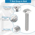70 Piece T Slot Drop-in Bolt Set M5 And M6 Hammer Head Bolts With Hexagon Flange Nuts For Standard 2020 3030 Series Aluminum