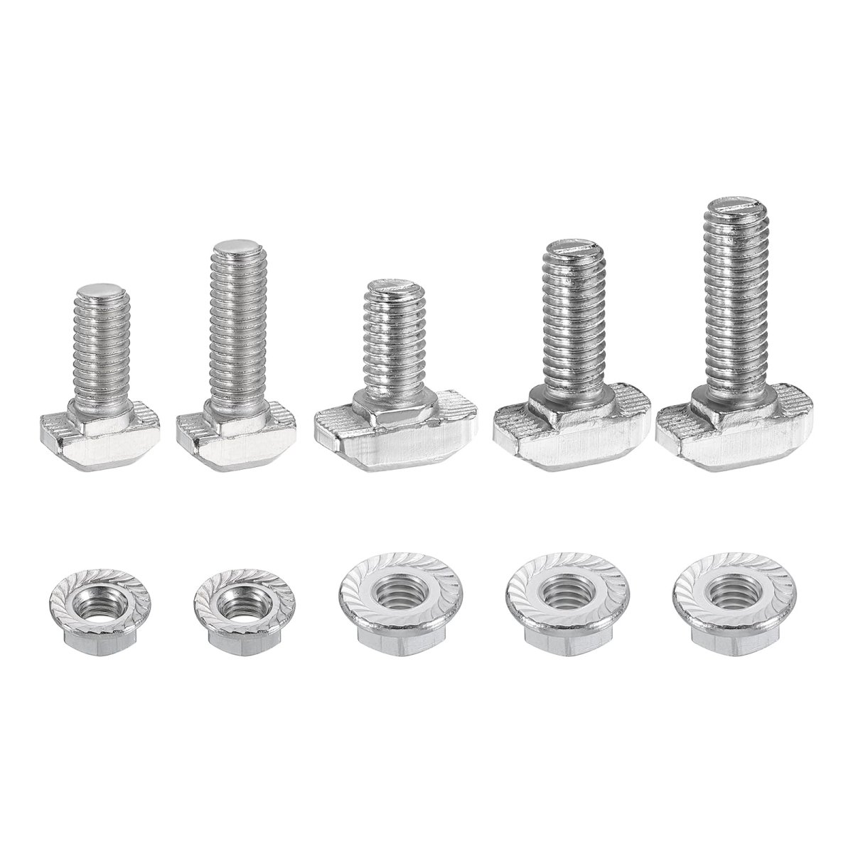 70 Piece T Slot Drop-in Bolt Set M5 And M6 Hammer Head Bolts With Hexagon Flange Nuts For Standard 2020 3030 Series Aluminum
