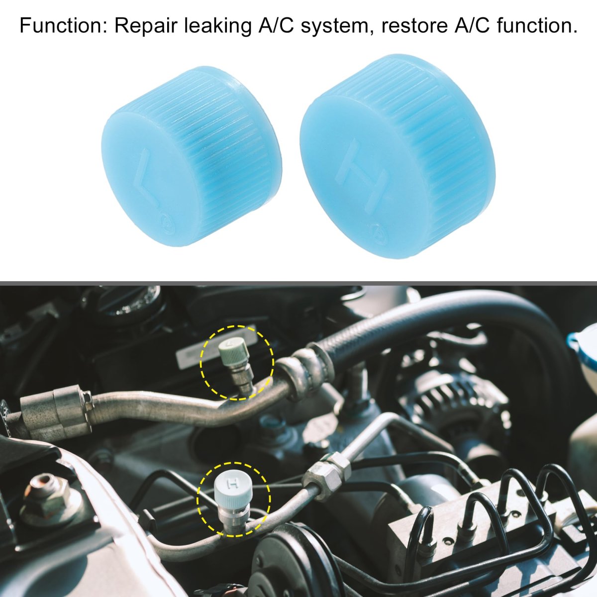 5 Pair Id 0 61 Air Conditioner Valve Caps Cap Dust Seal Cover Kit For Car Ac System Conditioning Reparing Abs Plastic Blue