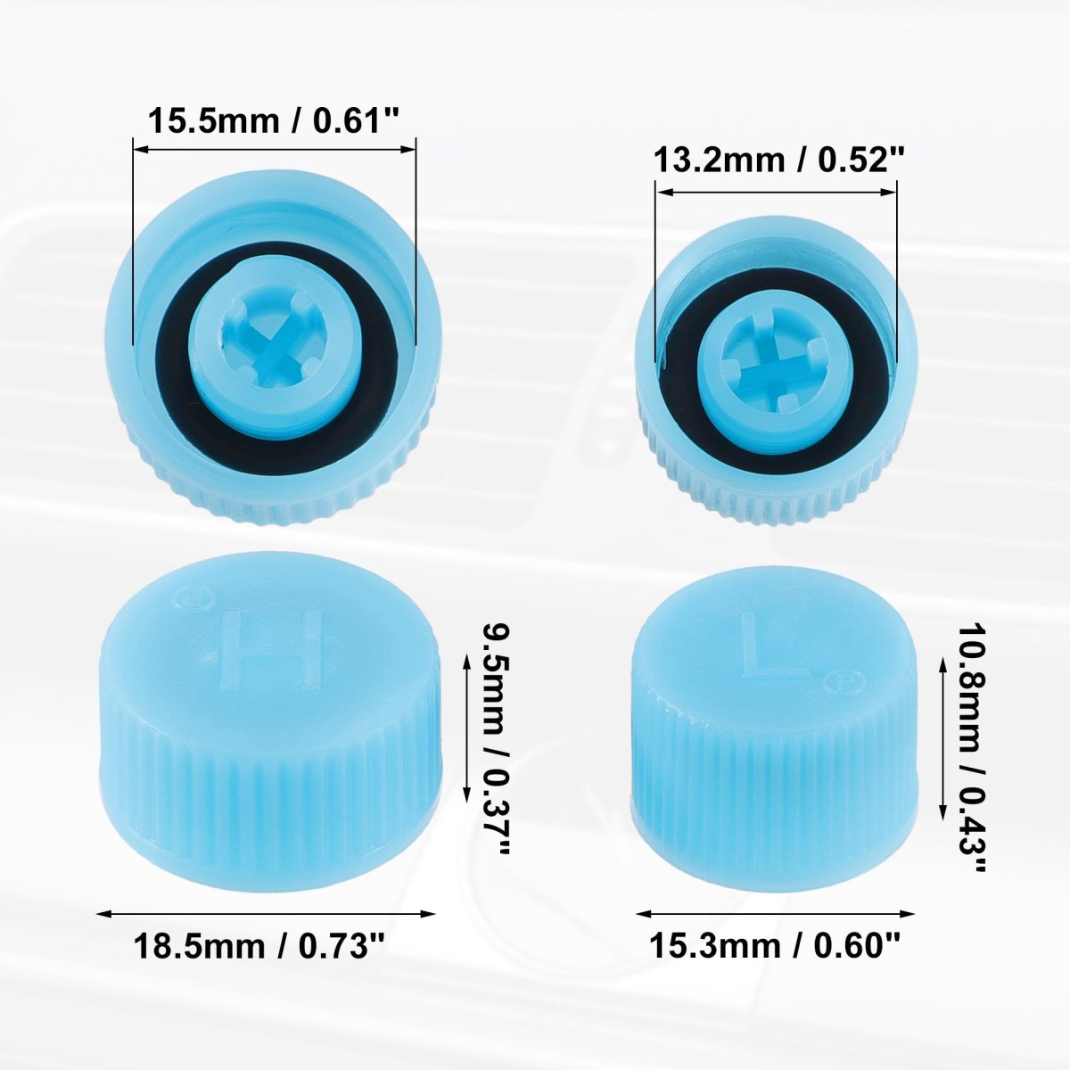 5 Pair Id 0 61 Air Conditioner Valve Caps Cap Dust Seal Cover Kit For Car Ac System Conditioning Reparing Abs Plastic Blue