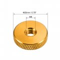 Uxcell Flat Knurled Nut M6 X 20mm 5mm Thumb Nuts Lock Adjusting Aluminum Alloy Golden 5pcs