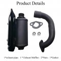 Chikia Heavy Duty Exhaust Pipe With Muffler Kit For Coleman 196cc Kt196 Hs200gk Go Kart