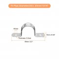 Uxcell 18pcs Rigid Pipe Straps 13 16 Inch Stainless Steel 2 Hole U-shaped Bracket Tube Hanger Clamps For Fixing Cable