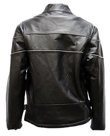Womens Leather Motorcycle Jacket With Reflective Stripes Size Xl X-large