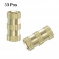 Uxcell Knurled Insert Nuts 30pcs M6 X 16mm L 8mm Od Thread Printing Brass Female Threadeds Heat Set Insert Embedment