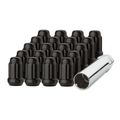 Dpaccessories D5245p-2308 20 Black 12x1 25 Closed End Spline Tuner Lug Nuts For Aftermarket Wheels Wheel Nut 