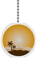 Yellow Summer Mountains Beach Solid Ceramic Fan Pull 