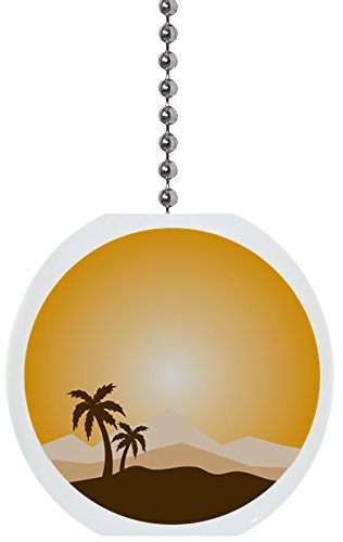 Yellow Summer Mountains Beach Solid Ceramic Fan Pull