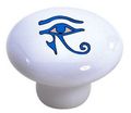 Set Of 2 Blue Eye Horus Ceramic Cabinet Drawer Pull Knobs 