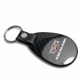 Ipick Image For Cadillac Escalade Logo Black Real Carbon Fiber Large Tear-drop Key Chain Keychain Exclusive Official Licensed