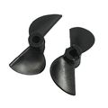 Rc Boat 2 Vanes Black Plastic Cw Propeller Prop 38mm P D 1 4 Pcs 