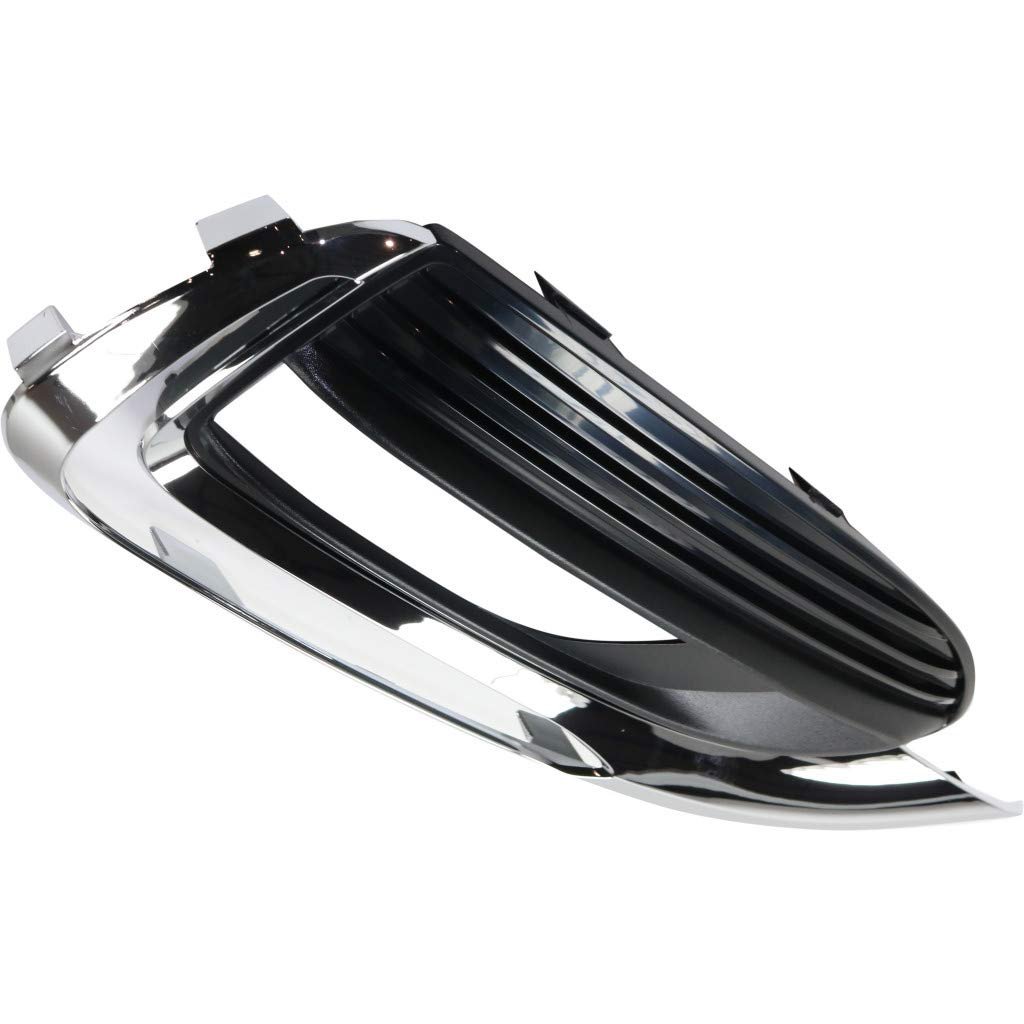 Fog Light Bezel For Buick Enclave 2018 2019 2020 2021 Passenger Side Front Textured Black Abs Plastic With Chrome Molding