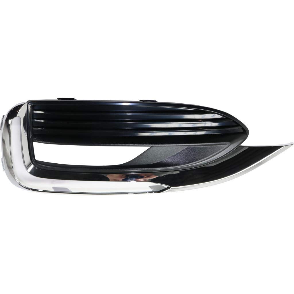 Fog Light Bezel For Buick Enclave 2018 2019 2020 2021 Passenger Side Front Textured Black Abs Plastic With Chrome Molding