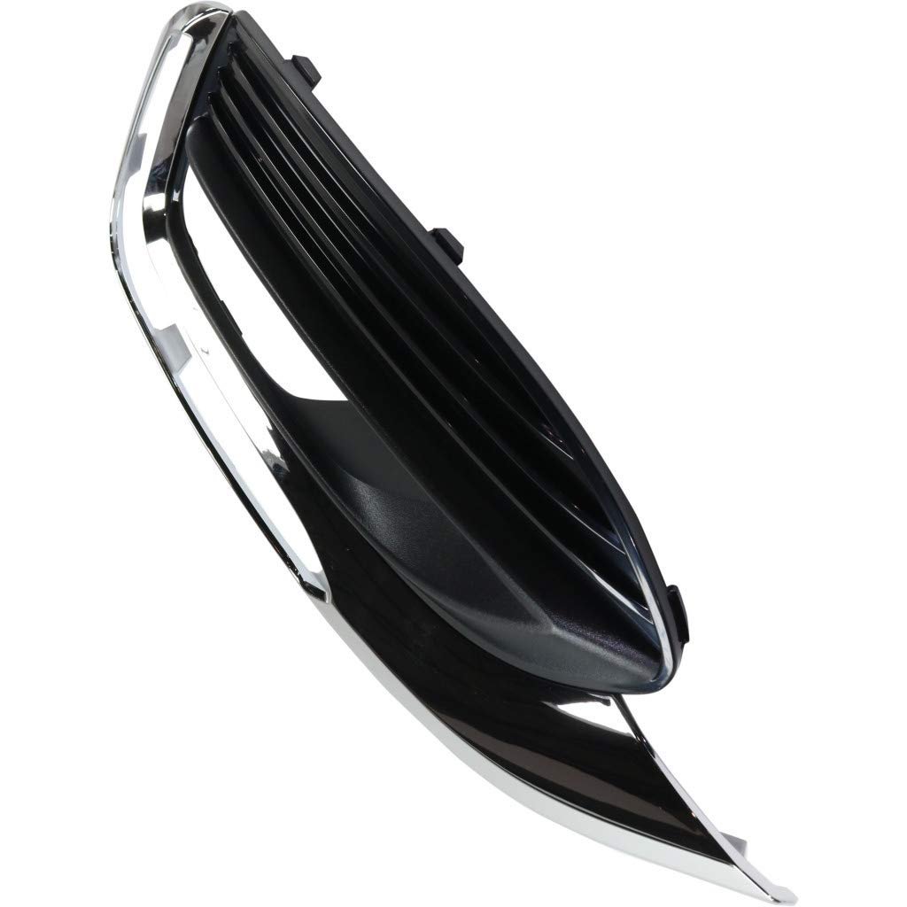 Fog Light Bezel For Buick Enclave 2018 2019 2020 2021 Passenger Side Front Textured Black Abs Plastic With Chrome Molding