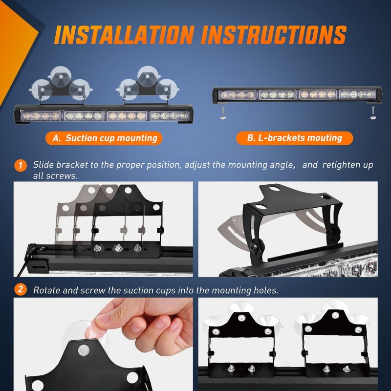 Nilight Traffic Advisor Emergency Strobe Light Bar 2 In 1 17inch Led 23 Flash Patterns Directional Safety Warning Lights With
