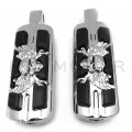 Httmt Mt216-060 Pa010x2 Pirate Skull Footpeg Compatible With Suzuk Boulevard Intruder S83 Vs1400 Marauder 800 Vz800