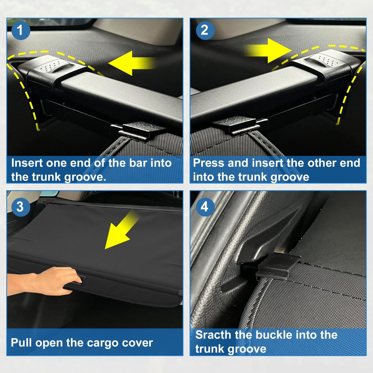 Retractable Cargo Cover For Honda Crv 2017-2021 Waterproof Non Slip Suv Rear Trunk Shielding Shade Black