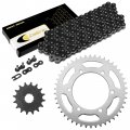 Caltric Black Drive Chain And Sprocket Kit Compatible With Suzuki Gsx-r600 1998 1999 2000
