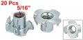 Uxcell 5 16 Thread Dia 12mm Height 4 Prongs Full Threaded T-nut Tee Nuts 20pcs