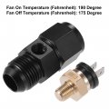 Uxcell 1 Set Auto Engine Temperature Cooling Fan Switch Fitting Adapter 10an 190 F On-175 Off