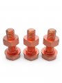 Hscrstar M8x60mm 2sets T2 Pure Copper Hexagonal Screw Bolt Nut Washer Conductive Red