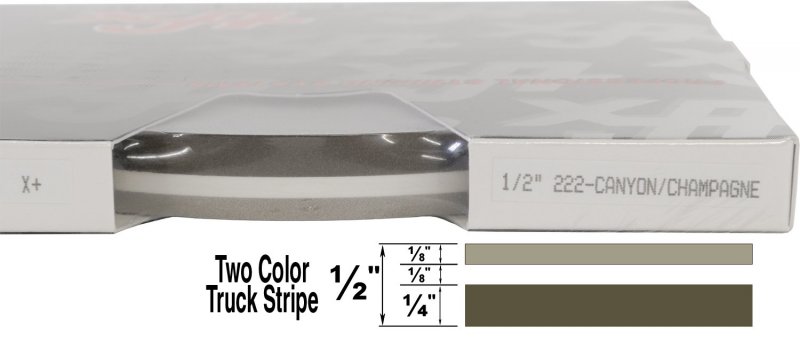 Universal Tfx 02022 Auto Customizing 1 2 2-color Dual Pinstripe 2 X50 4a Stripe 1 8 Gap Then 1 8a 222-canyon Metallic