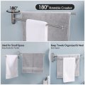 Kes 19 5-inch Bathroom Towel Rack Swivel 2-arm Swing Out Double Bar Wall Mounted Sus304 Stainless Steel Brushed Finish
