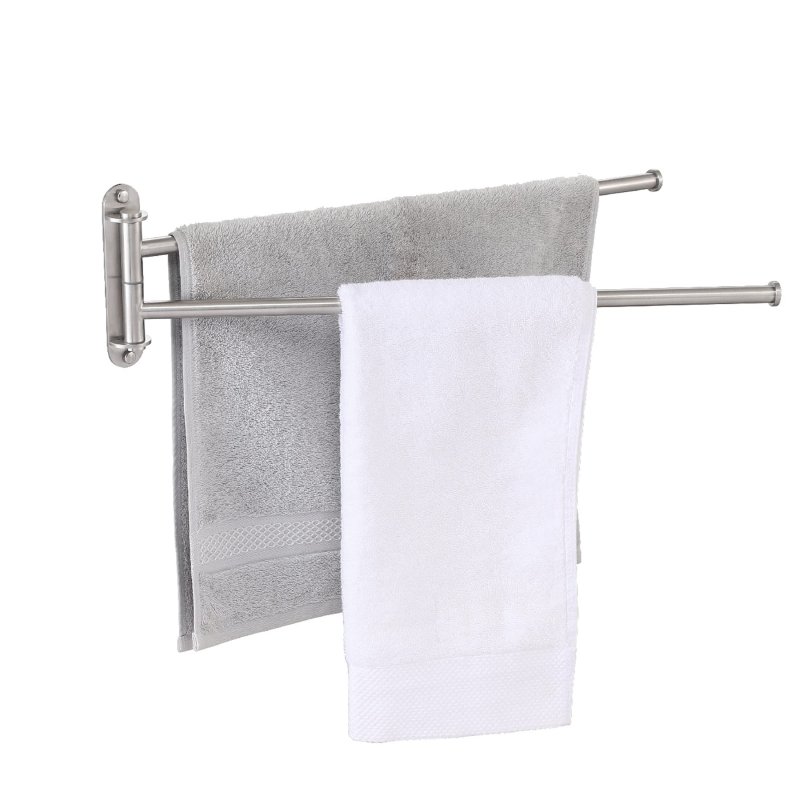 Kes 19 5-inch Bathroom Towel Rack Swivel 2-arm Swing Out Double Bar Wall Mounted Sus304 Stainless Steel Brushed Finish