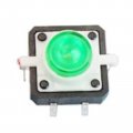 10 X Led Tactile Push Button Switch Momentary Tact 12x12 4pin Round Cap Green