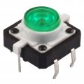 10 X Led Tactile Push Button Switch Momentary Tact 12x12 4pin Round Cap Green