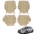 4pcs Tan Seat Cover Leather Lean Back Bottom And Top Driver Passenger Replacement For 2008-2012 Accord Sedan 4-door 