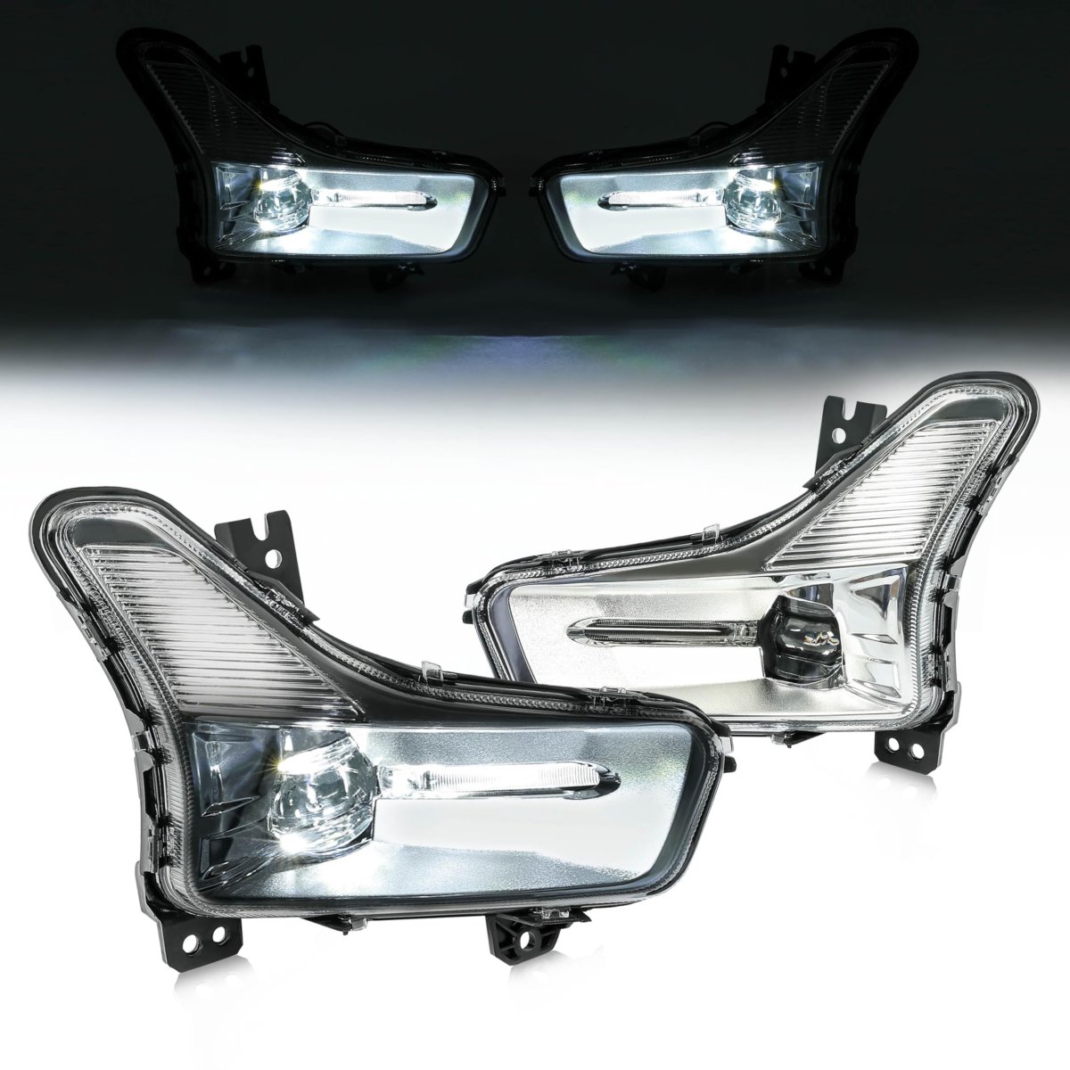 Hecasa Fog Lights For 2019-2020d Fusion Front Led Lamps Left Right Side Replacement For Fo2593252 Fo2592252 Ks73-15a254-cb