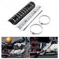 Universal Metal Exhaust Heat Shield Motorbike Muffler Pipe Insulation Cover Heel Guard Straight Black