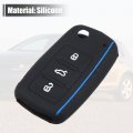 X Autohaux 2 Pcs Black Silicone Keyless Entry Car Remote Control Key Fob Shell Case Cover Protector For Volkswagen Cc Eos Gti