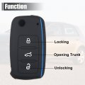 X Autohaux 2 Pcs Black Silicone Keyless Entry Car Remote Control Key Fob Shell Case Cover Protector For Volkswagen Cc Eos Gti