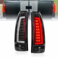 Tail Lights Set For 1988 To 1999 Chevy Gmc Ck Pickup Truck Silverado Suburban C Type Led Tube Clear Matte Black Driver And