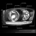 Auto Dynasty Led Drl Black Housing Clear Side Headlight Lamps Tool Kit Compatible With Dodge Ram Truck 06-09