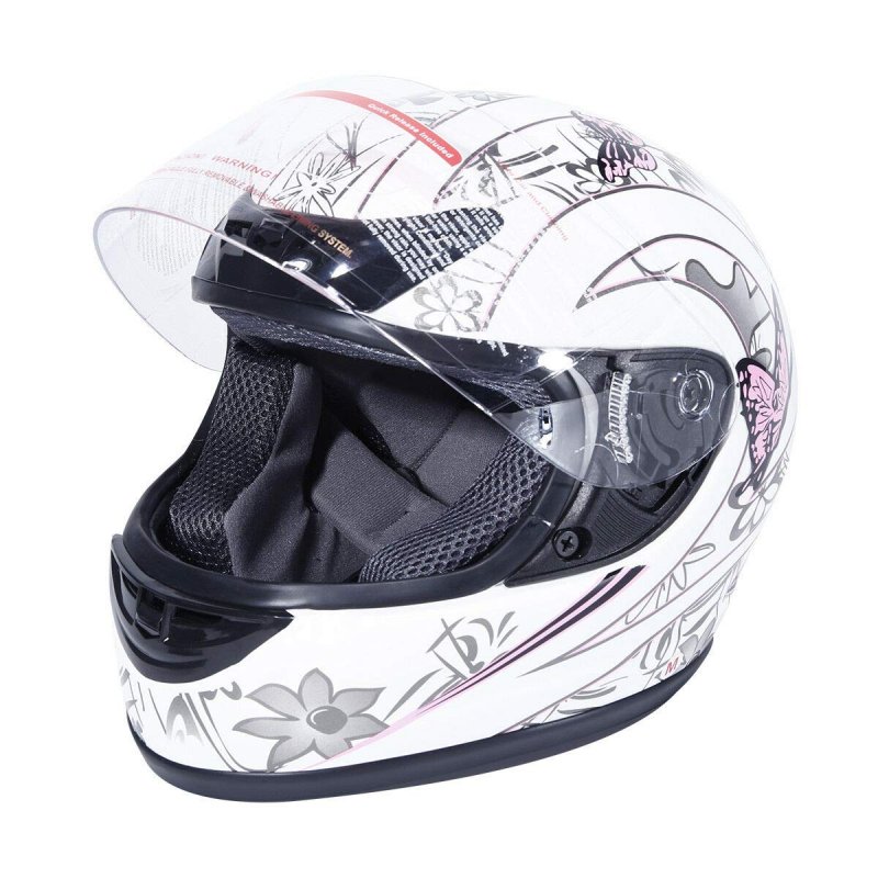Dot Adult Motorcycle Flip Up Full Face Helmet Street Dirt Bike Atv Helmets White Pink Butterfly Small