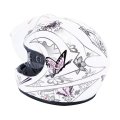 Dot Adult Motorcycle Flip Up Full Face Helmet Street Dirt Bike Atv Helmets White Pink Butterfly Small