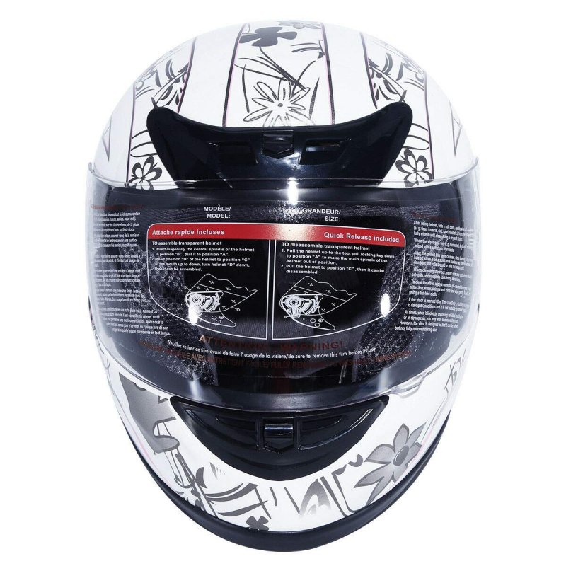 Dot Adult Motorcycle Flip Up Full Face Helmet Street Dirt Bike Atv Helmets White Pink Butterfly Small
