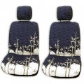 Winnie Fashion 2 Hawaiian Car Seat Covers W Headrest Bamboo Mat Black And Ash Gray Side Airbag Customization Tan 