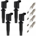Ocpty 4 Ignition Coils Wilth Iridium Spark Plugs Fit For Ford Transit Connect 2 5l0140 For Fusion 2 2010-2020 Escape 2